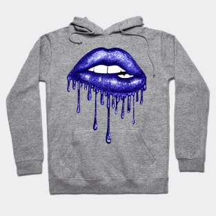 Dripping Navy Blue Lips Hoodie